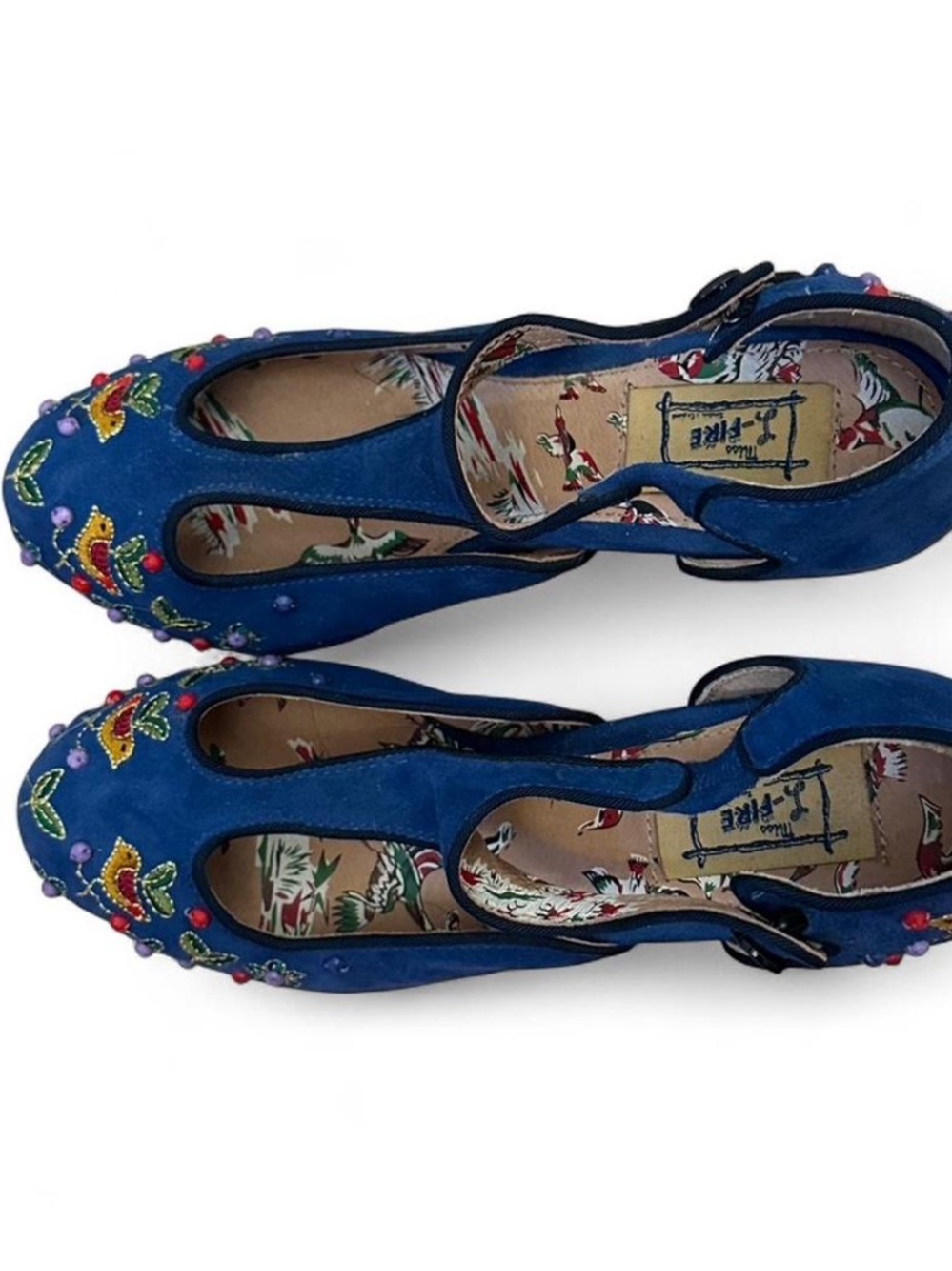 Miss L Fire blue Mary Janes - Picture 5 of 5